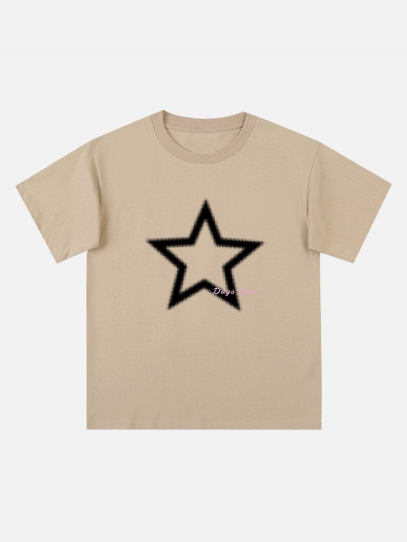 T Shirts Aelfric Eden Star Print Tee Noir | JEK-62357114